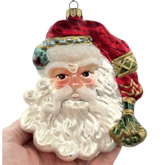 Fitz And Floyd Vintage Glass Christmas Ornaments 2004 Glass Santa Stocking Bunny - Picture 8 of 13